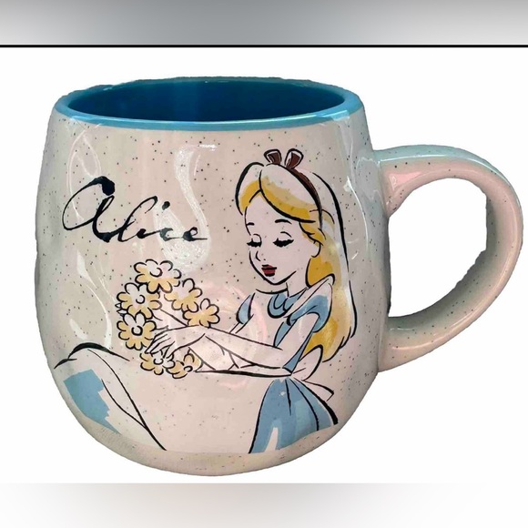 DISNEY ALICE IN WONDERLAND COFFEE MUG W/PLAYING CARDS, MAD HATTER , TEACUPS - Picture 1 of 14